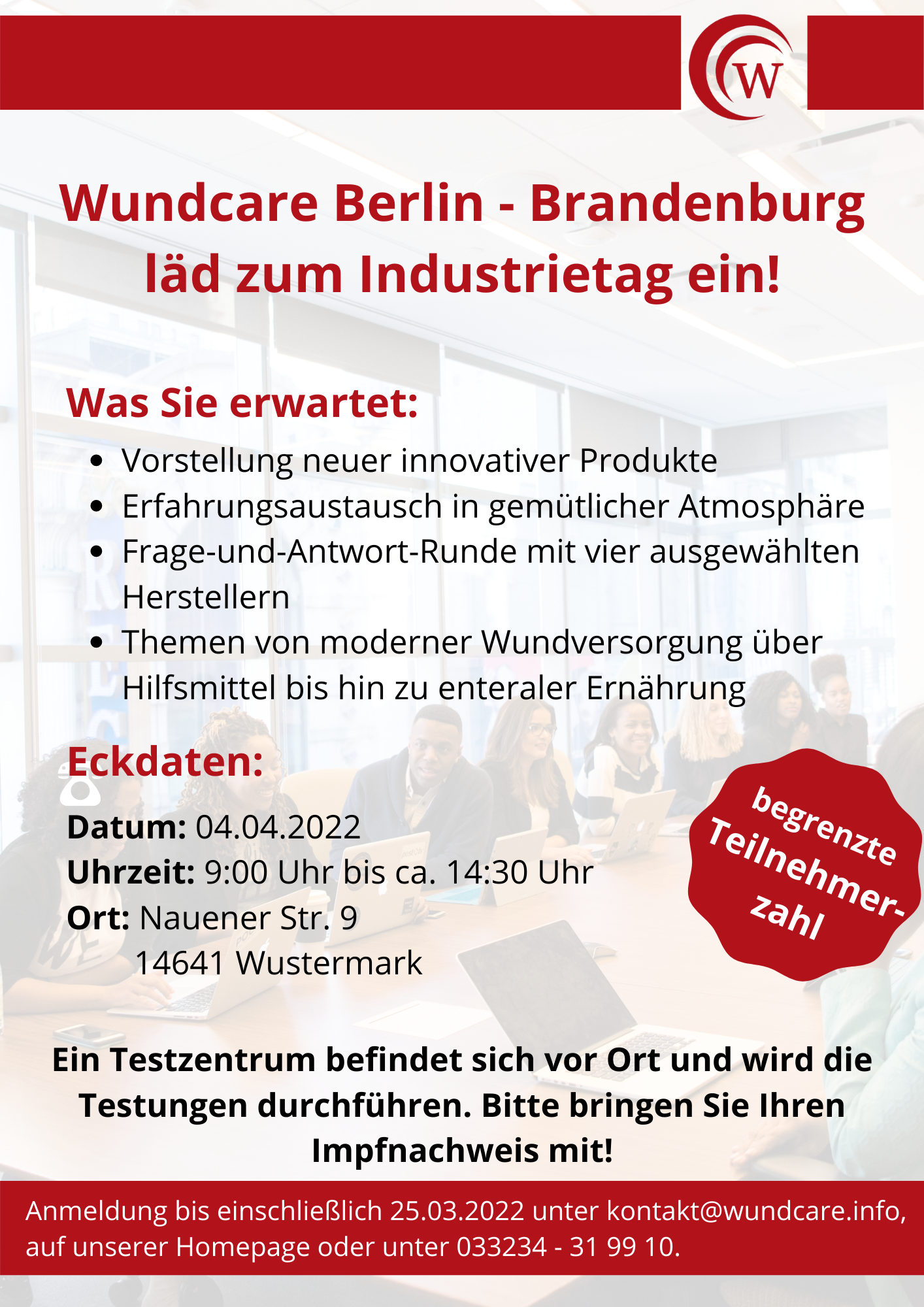 Informationflyer Industrietag Wundcare Berlin - Brandenburg
